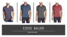 NEW Eddie Bauer Men's Contour Performance Slub Polo Shirt VARIETY  