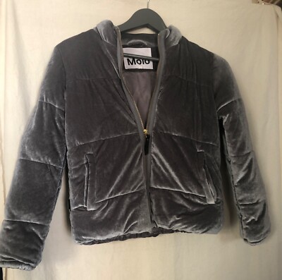 MOLO wattierte graue Samtjacke mit Reißverschluss - Gr. 12 Jahre