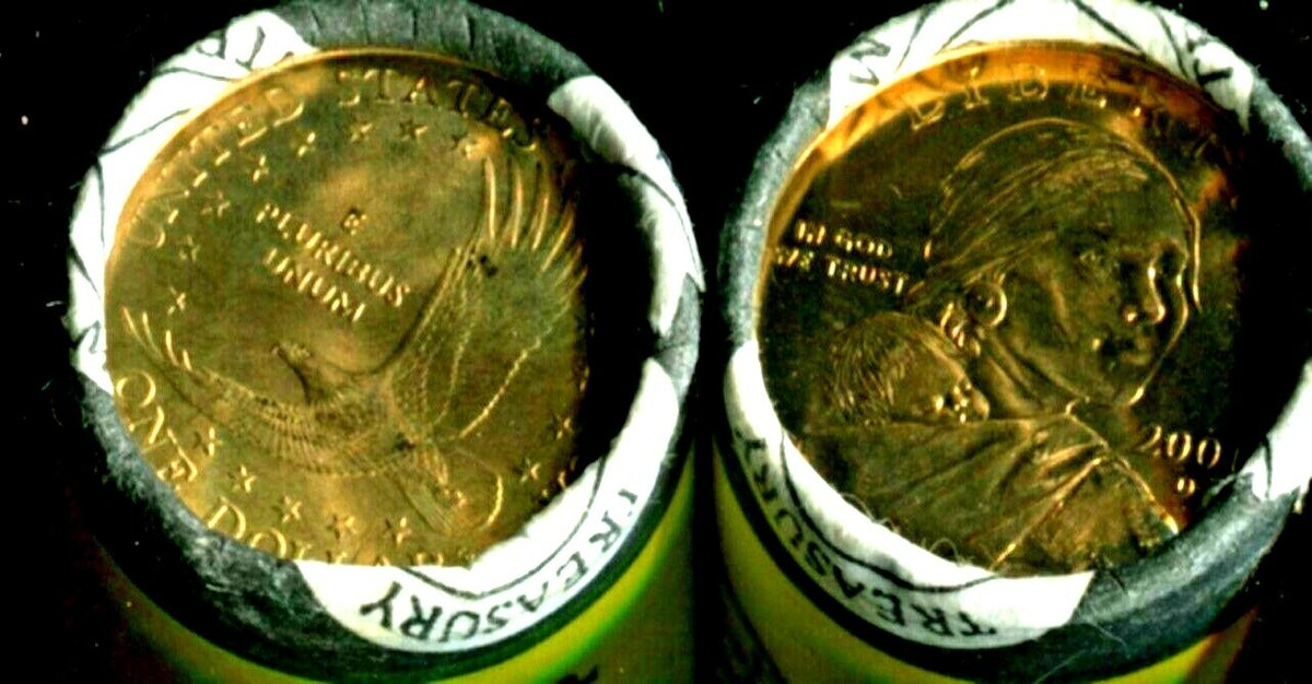 2001 P & D $1 Sacagawea Native American Dollar 2 Coin Set From