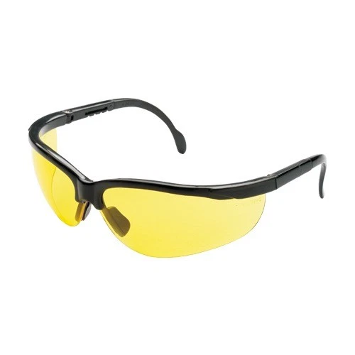 BBS SAFETY 12 Pair Pack Protective Safety Glasses Yellow Amber Lens Adjustable Night