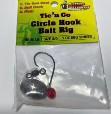 Eagle Claw Fish Hooks Tie N Go Circle Hook Bait Rig Fishing 1 OZ. Egg Sinker