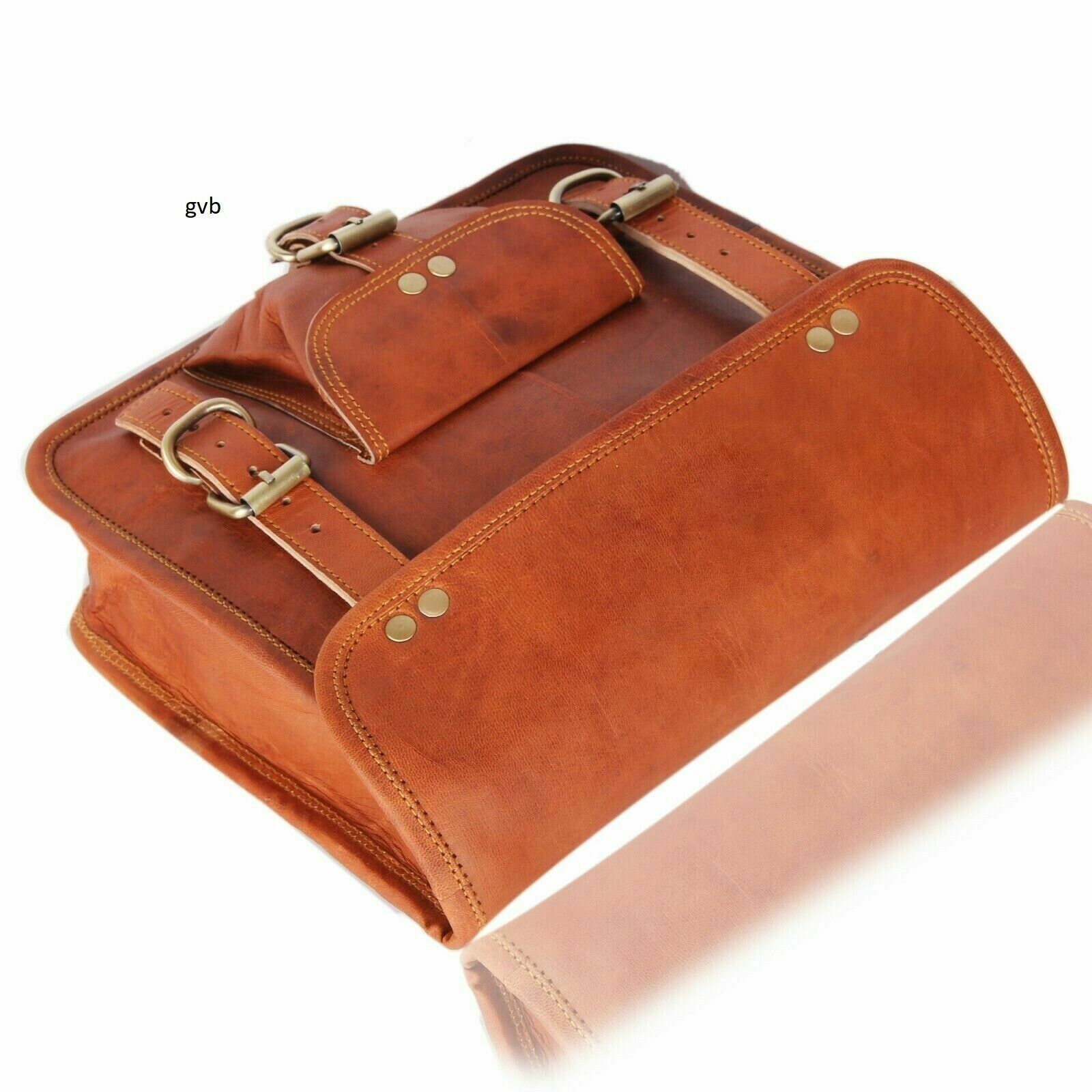 NICECNC Motorcycle Rear Tail Seat Luggage Leather Canvas Saddlebags Universal Brown For Harley Honda Kawasaki