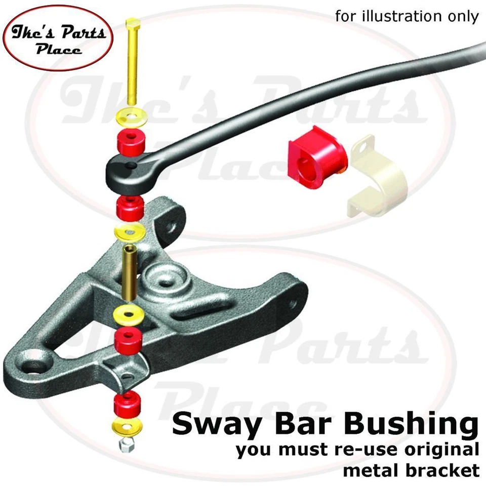 Barra estabilizadora delantera Prothane 7-1111-BL de 1-1/4" y kit de buje de enlace final 88-99 Chevy/GMC Foto 3 de 4