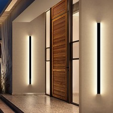 Modern Dimmable Outdoor Wall Light 39.4" Strip Black Porch Sconce R025