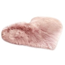 Heart-Shaped Fluffy Rugs Shaggy Area Rug Faux Fur Bedroom Living Room Floor Mat