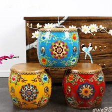 New Leather Drum Stool Painted Furniture Decorative Musical Instruments