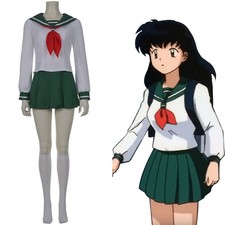 Inuyasha Higurashi Kagome Cosplay Costume Outfits Women's Uniform Skirt Suit