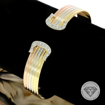 Original Cartier Double C Trinity Brillant Armreif Armspange 750 Gold 18 cm xxyy