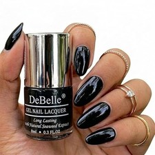 DeBelle Gel Nail Polish Luxe Noir Black Nail Paint Non UV - Gel Finish Chip R