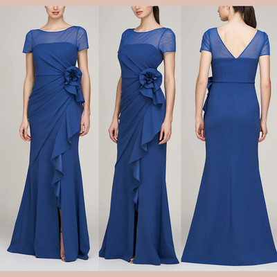 NEW $248 JS Collections [ 12 ] Aspen Column Gown in Blue Quarts #J2260