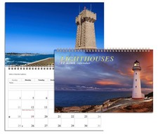 2027 Spiral-bound Wall Calendar Lighthouse - 12 Months Desktop 11x17
