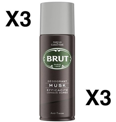 3er Set Duft Deodorants - BRUT MUSK - Spray (200 ml x 3) - Neu
