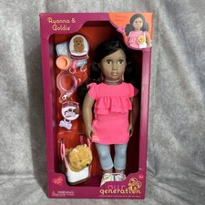 Our Generation Ayanna  Goldie 18'' Doll  Pet Dog Plush Carrier