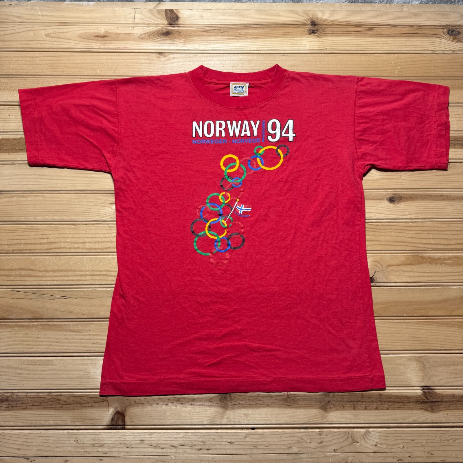 Vintage 1994 Norway Winter Games Lillehammer Single Stitch Graphic T-Shirt Large