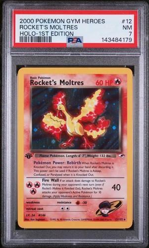 Rocket's Moltres (1st Edition) graded PSA 7 for sale on eBay