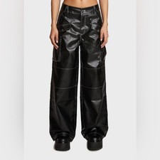 Edikted Faye Faux Leather Cargo Pants