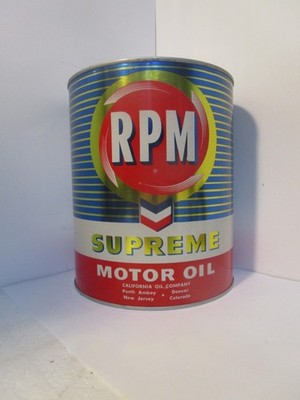 CHEVRON RPM SUPREME MOTOR OIL, 1 Gallon, tin
