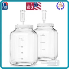 1.5 Gallon Glass Fermentation Jars Wide Mouth with Airlocks and Lids 2 Pack