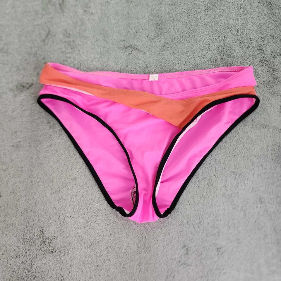 Lote de dos pantalones de baño sin marca para mujer L rosa/naranja azul/amarillo bikini playa Foto 2 de 4