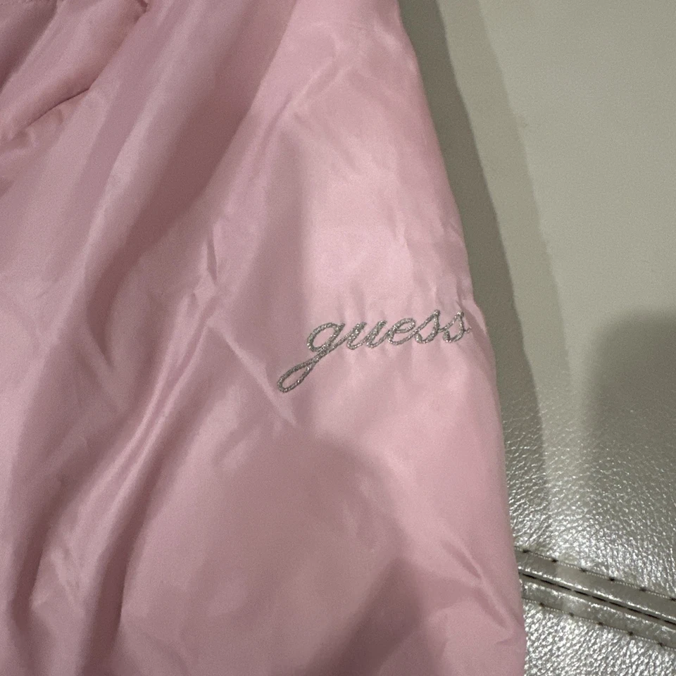 Chaqueta acolchada GUESS para mujer talla M relleno rosa claro cremallera completa Foto 3 de 4