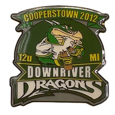 Cooperstown 2012 Downriver Dragons 12u MI Baseball Trading Pin With Clutch Back