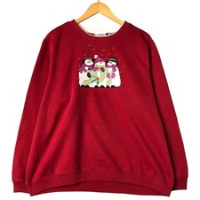 Vintage 90'S BLAIR Snowman Pattern Sweatshirt Women's Size XL