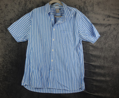 DRIZA-BONE Blue Striped Shirt 100% Cotton Tapered Fit, Size XL