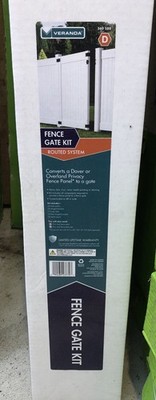 Veranda 4 ft. x 6 ft. Vinyl Framed Fence Gate Kit Wht-Blk Hdw