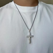 Cross Necklace Stainless Steel Cross Necklace Personalized Men's HipHop US STOCK