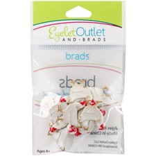 Eyelet Outlet Shape Brads 12/Pkg Chicken