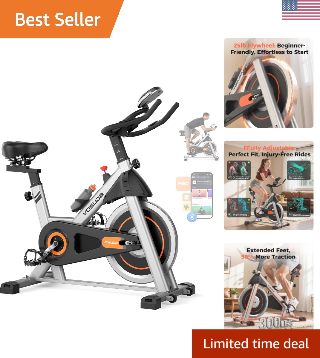 Adjustable Resistance Exercise Bike with Tablet Holder - Ide