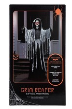 Halloween Animatronic Grim Reaper 5.5ft LED Eyes Sound  Movement Indoor/outdoor