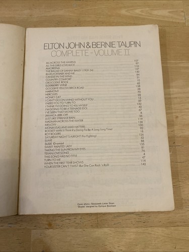 Cancionero Elton John and Bernie Taupin Volumen II Completo 1974 piano y letra - Imagen 9 de 13