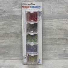 Bead Storage Solutions Medium Containers 5 PC Bead Organizer Clear Plastic New