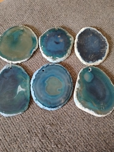 Blue Agate Slabs - Lot of 6 Please See Pictures