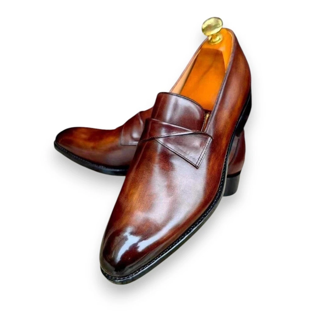 New Handmade Brown Slip On Moccasin Dress Office Genuine Leather Shoes For Men
Opens in a new window