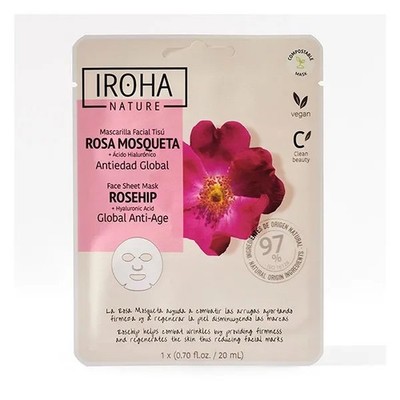 Iroha Burton Anti-Age-Hage-Stoffmaske Rosa