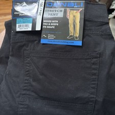 Denali Men's Pants Size 36x30 Black Soot Nylon Stretch Flat Front Classic Chino