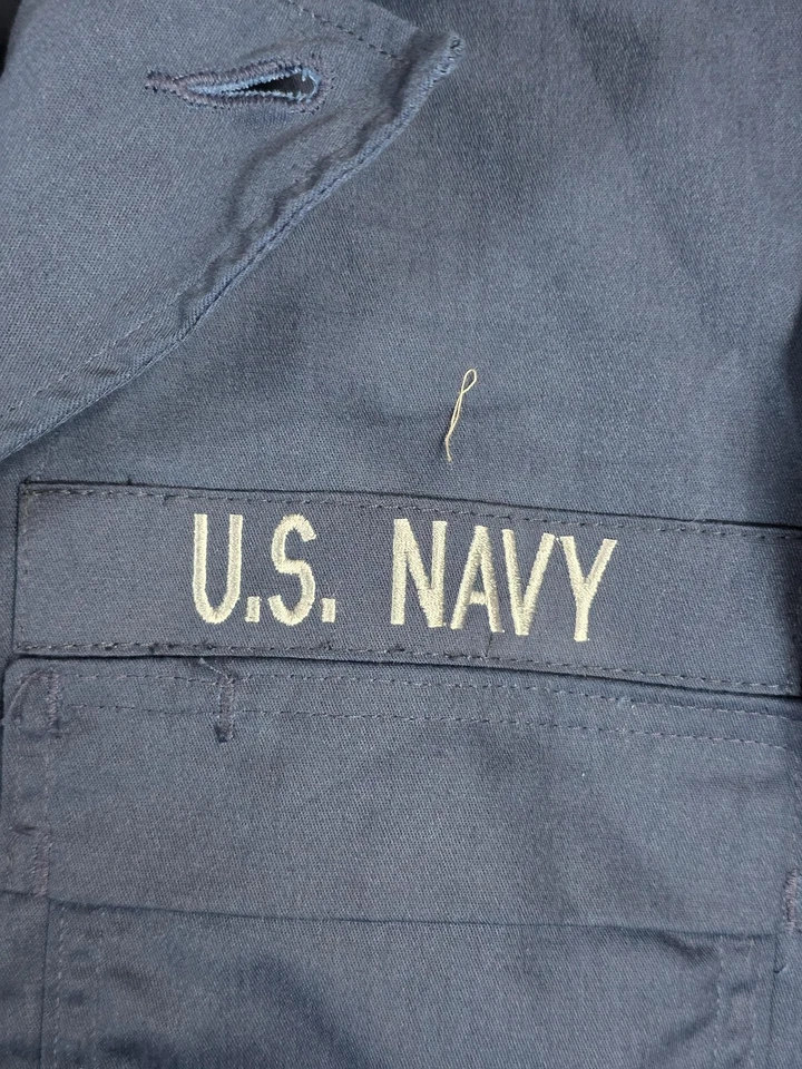 U.S. Navy Utility Coveralls Mens 36L Navy Blue Propper Embroidered Uniform USN - Image 3 of 4