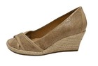 Nurture tan embossed leather peep toe espadrille wedges, 5.5M — photo 1