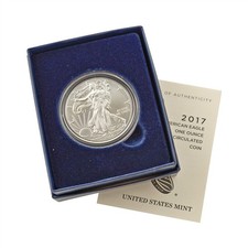 2017 American Eagle Silver Dollar w/ Box & COA *JE