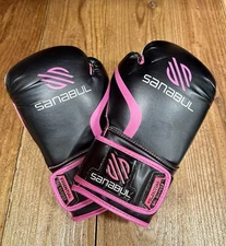 Sanabul - 8 Oz./Small Essential GEL Boxing/Kickboxing/Sparring Gloves Pink