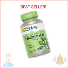 SOLARAY Lemon Balm Aerial 475 mg - Healthy Mental Calm and Relaxation and Rest S