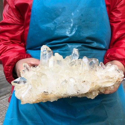 5.34LB Natural Clear white quartz crystal cluster Mineral specimen healing