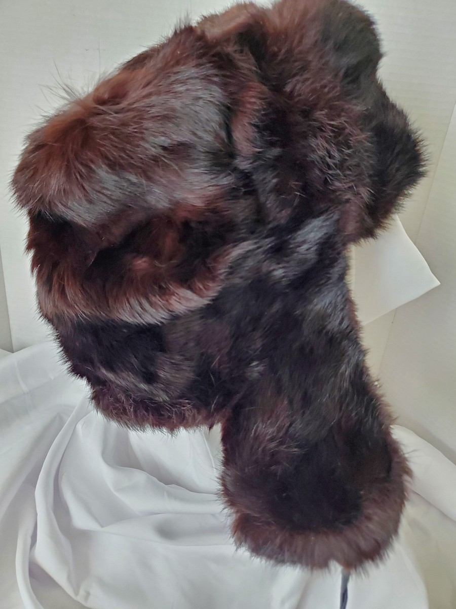 Vintage USSR Soviet Ushanka Genuine Fur Ear Flap Trapper Hat Quilted Size 54.5 Soviet Army soldier surplus ushanka winter hat. Trapper  main image 4