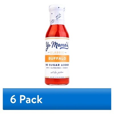 (6 pack) Yo Mama's Foods Keto Original Buffalo Sauce, 13.75 Ounces 