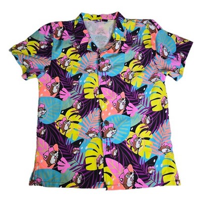 Bucees Kid's Hawaiian Shirt Tropical Camper Beaver Logo Surf Board YOUTH SMALL