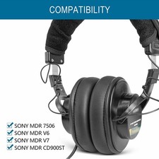 Almohadillas De Repuesto Negras Para Auriculares Sony MDR-ZX610, Par De 2, De Cuero Y Espuma