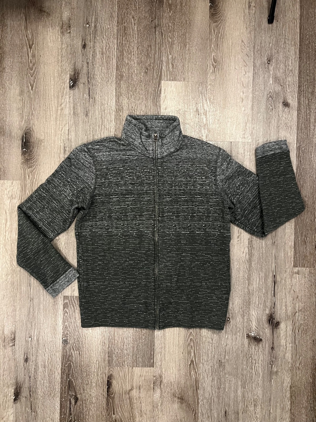 Billy Reid Full Zip Sweater Mens Medium Gray Made In Japan Cotton Knit Jacket