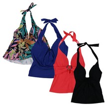 Bar III Womens Tankini Swimsuit Halter Top Bathing Suit Stretch Swimwear New Nwt